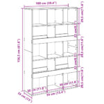 vidaXL Knižnica betónová sivá 100x33x156,5 cm kompozitné drevo – Obrázok 9