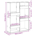 vidaXL Knižnica sivá sonoma 100x33x135 cm kompozitné drevo – Obrázok 9