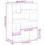 vidaXL Deliaca stena biela 100x33x125,5 cm kompozitné drevo – Obrázok 9