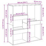 vidaXL Deliaca stena dub sonoma 100x33x115 cm kompozitné drevo – Obrázok 9