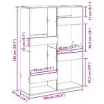 vidaXL Deliaca stena hnedý dub 100x33x135 cm kompozitné drevo – Obrázok 9
