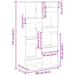 vidaXL Deliaca stena dub sonoma 100x33x175 cm kompozitné drevo – Obrázok 9