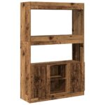 vidaXL Vysoká skrinka staré drevo 92x33x140 cm kompozitné drevo – Obrázok 2