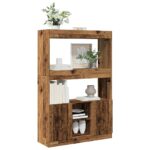 vidaXL Vysoká skrinka staré drevo 92x33x140 cm kompozitné drevo – Obrázok 4