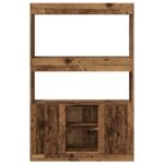 vidaXL Vysoká skrinka staré drevo 92x33x140 cm kompozitné drevo – Obrázok 5