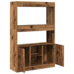 vidaXL Vysoká skrinka staré drevo 92x33x140 cm kompozitné drevo – Obrázok 8