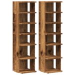 vidaXL Skrinky na topánky 2 ks staré drevo 28x27x102 cm kompoz. drevo – Obrázok 2