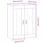 vidaXL Nástenná skrinka dub artisian 69,5x34x90 cm kompozitné drevo – Obrázok 11