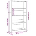 vidaXL Knižnica biela 80x24x143 cm kompozitné drevo – Obrázok 9