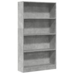 vidaXL Knižnica betónovo sivá 80x24x143 cm kompozitné drevo – Obrázok 2