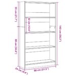 vidaXL Knižnica dymový dub 80x24x143 cm kompozitné drevo – Obrázok 9