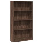 vidaXL Knižnica hnedý dub 80x24x143 cm kompozitné drevo – Obrázok 2