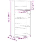 vidaXL Knižnica betónovosivá 80x30x152 cm kompozitné drevo – Obrázok 9