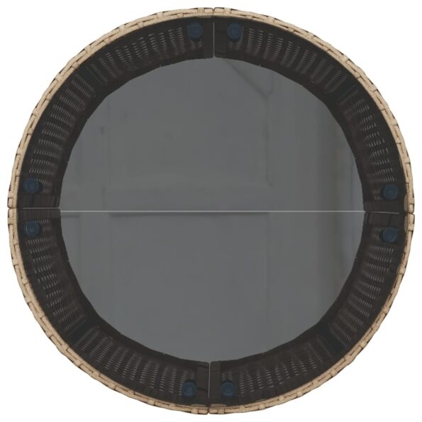 vidaXL Záhradná pohovka stolík a podložky polkruhová béžová polyratan – Obrázok 6