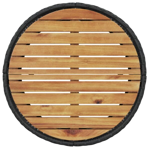 vidaXL Záhradná pohovka stolík a podložky polkruhová čierna polyratan – Obrázok 6