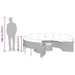 vidaXL Záhradná pohovka so stolíkom, vankúšmi okrúhla béžová polyratan – Obrázok 12