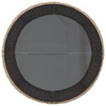 vidaXL Záhradná pohovka so stolíkom, vankúšmi okrúhla béžová polyratan – Obrázok 8