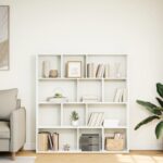 vidaXL Knižnica biela 132x29x141,5 cm kompozitné drevo – Obrázok 3