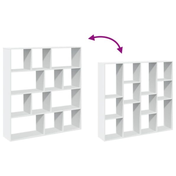 vidaXL Knižnica biela 132x29x141,5 cm kompozitné drevo – Obrázok 8