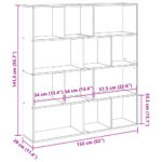 vidaXL Knižnica biela 132x29x141,5 cm kompozitné drevo – Obrázok 11