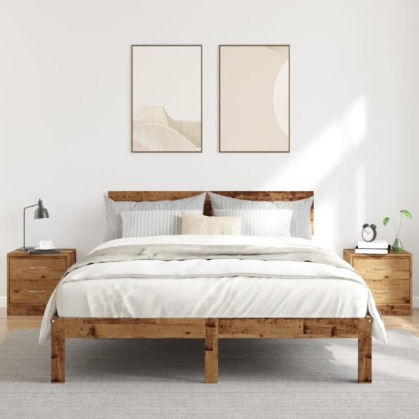 vidaXL Nočné stolíky 2 ks staré drevo 40x30x40 cm kompozitné drevo – Obrázok 3