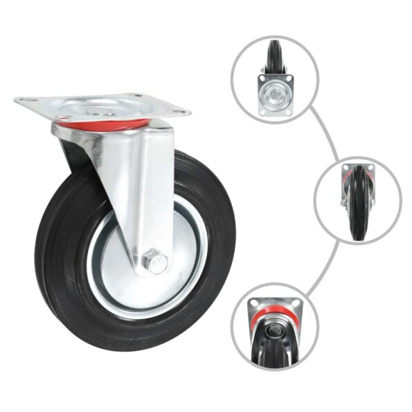 vidaXL Otočné kolieska 4 ks 200 mm – Obrázok 2