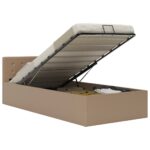 vidaXL Hydraulický posteľný rám+úložný priestor, umelá koža 90x200 cm