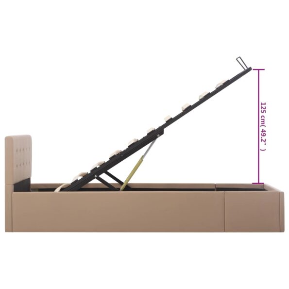 vidaXL Hydraulický posteľný rám+úložný priestor, umelá koža 90x200 cm – Obrázok 11