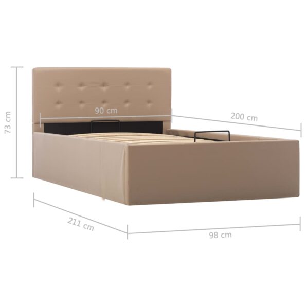 vidaXL Hydraulický posteľný rám+úložný priestor, umelá koža 90x200 cm – Obrázok 10