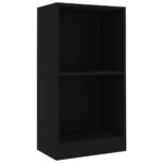 vidaXL Knižnica farba čierny 40x24x75 cm kompozitné drevo – Obrázok 2