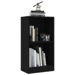 vidaXL Knižnica farba čierny 40x24x75 cm kompozitné drevo – Obrázok 3