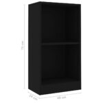 vidaXL Knižnica farba čierny 40x24x75 cm kompozitné drevo – Obrázok 6