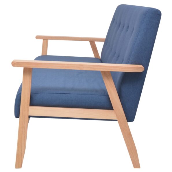 vidaXL 3-dielna sedacia súprava modrá látková – Obrázok 6