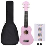 vidaXL Sopránové ukulele s taškou pre deti ružové 21" – Obrázok 2