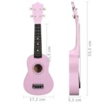 vidaXL Sopránové ukulele s taškou pre deti ružové 21" – Obrázok 11