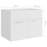 vidaXL Skrinka pod umývadlo, biela 60x38,5x46 cm, kompozitné drevo – Obrázok 8