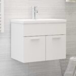 vidaXL Skrinka pod umývadlo, biela 60x38,5x46 cm, kompozitné drevo