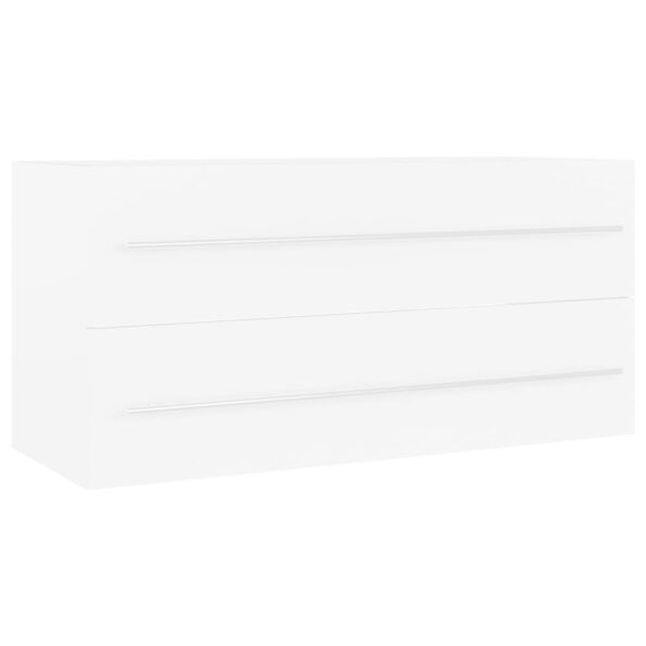 vidaXL Skrinka pod umývadlo, biela 100x38,5x48 cm, kompozitné drevo – Obrázok 2