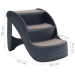 vidaXL Skladacie 3-stupňové schody pre psa tmavosivé – Obrázok 9