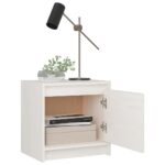 vidaXL Nočný stolík biely 40x30,5x40 cm borovicový masív – Obrázok 3