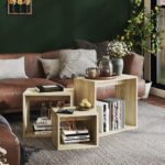 vidaXL Zasúvacie stolíky 3 ks dub sonoma drevotrieska – Obrázok 3