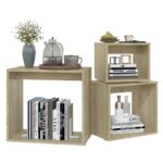 vidaXL Zasúvacie stolíky 3 ks dub sonoma drevotrieska – Obrázok 4