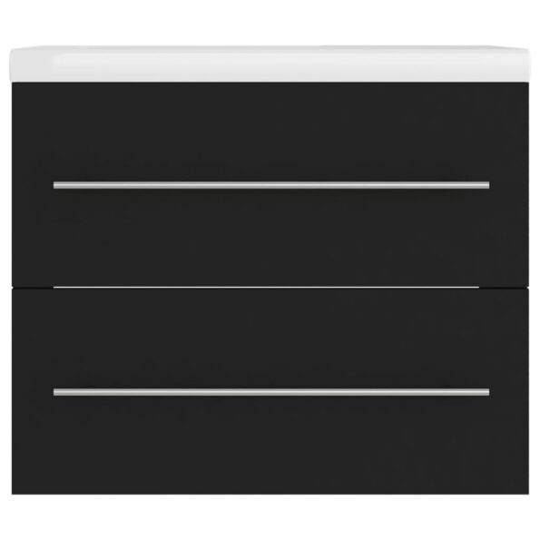 vidaXL Skrinka so vstavaným umývadlom čierna spracované drevo – Obrázok 6