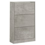 vidaXL Botník betónovo sivý 63x24x103 cm spracované drevo – Obrázok 3