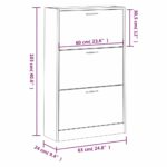 vidaXL Botník betónovo sivý 63x24x103 cm spracované drevo – Obrázok 8