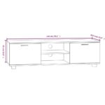 vidaXL TV skrinka dymový dub 140x40,5x35 cm spracované drevo – Obrázok 8