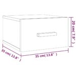 vidaXL Nástenný nočný stolík sivý dub sonoma 35x35x20 cm – Obrázok 9