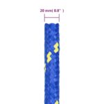 vidaXL Lodné lano modré 20 mm 100 m polypropylén – Obrázok 6