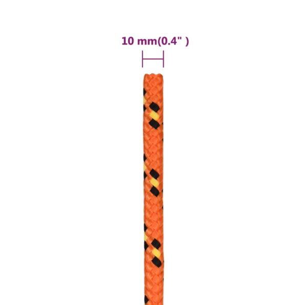 vidaXL Lodné lano oranžové 10 mm 500 m polypropylén – Obrázok 6