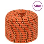 vidaXL Lodné lano oranžové 14 mm 50 m polypropylén